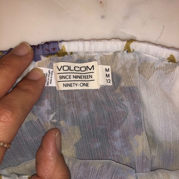 Volcom strapless floral dress white/purple/yellow - Picture 6 of 7